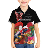 Aotearoa Toitu Te Tiriti Family Matching Puletasi and Hawaiian Shirt Waitangi-Honour The Treaty NZ Tuatara and Plants