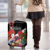 Aotearoa Toitu Te Tiriti Luggage Cover Waitangi-Honour The Treaty NZ Tuatara and Plants