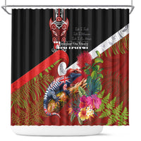Aotearoa Toitu Te Tiriti Shower Curtain Waitangi-Honour The Treaty NZ Tuatara and Plants