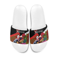 Aotearoa Toitu Te Tiriti Slide Sandals Waitangi-Honour The Treaty NZ Tuatara and Plants
