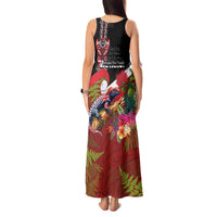 Aotearoa Toitu Te Tiriti Tank Maxi Dress Waitangi-Honour The Treaty NZ Tuatara and Plants