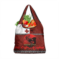 Tonga ANZAC Day Grocery Bag Gallipoli Lest We Forget Ngatu Art Tribal