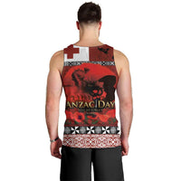 Tonga ANZAC Day Men Tank Top Gallipoli Lest We Forget Ngatu Art Tribal