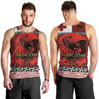 Tonga ANZAC Day Men Tank Top Gallipoli Lest We Forget Ngatu Art Tribal