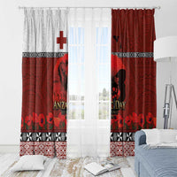 Tonga ANZAC Day Window Curtain Gallipoli Lest We Forget Ngatu Art Tribal