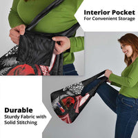 Tonga and New Zealand ANZAC Day Grocery Bag Gallipoli Lest We Forget Ngatu Art Tribal and Maori Tattoo with Fern LT03