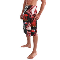 Tonga and New Zealand ANZAC Day Lavalava Gallipoli Lest We Forget Ngatu Art Tribal and Maori Tattoo with Fern LT03