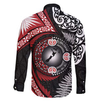Tonga and New Zealand Together Family Matching Mermaid Dress and Hawaiian Shirt Ngatu Art Tribal Maori Tattoo and Silver Fern