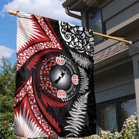 Tonga and New Zealand Together Garden Flag Ngatu Art Tribal Maori Tattoo and Silver Fern