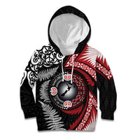 Tonga and New Zealand Together Kid Hoodie Ngatu Art Tribal Maori Tattoo and Silver Fern