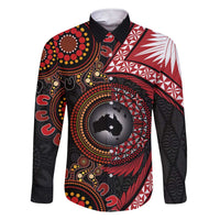 Tonga and Australia Together Family Matching Short Sleeve Bodycon Dress and Hawaiian Shirt Ngatu Art Tribal Aboriginal Tattoo Pattern