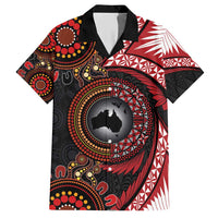 Tonga and Australia Together Hawaiian Shirt Ngatu Art Tribal Aboriginal Tattoo Pattern