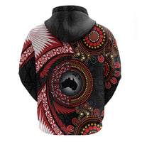 Tonga and Australia Together Hoodie Ngatu Art Tribal Aboriginal Tattoo Pattern