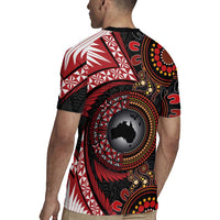 Tonga and Australia Together Rugby Jersey Ngatu Art Tribal Aboriginal Tattoo Pattern