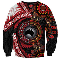 Tonga and Australia Together Sweatshirt Ngatu Art Tribal Aboriginal Tattoo Pattern