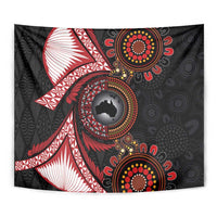 Tonga and Australia Together Tapestry Ngatu Art Tribal Aboriginal Tattoo Pattern