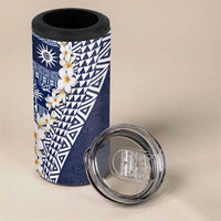 Hawaii Plumeria Tribal Vintage 4 in 1 Can Cooler Tumbler Special Blue