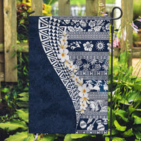 Hawaii Plumeria Tribal Vintage Garden Flag Special Blue