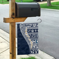 Hawaii Plumeria Tribal Vintage Garden Flag Special Blue