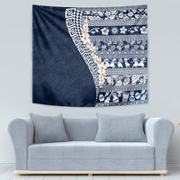 Hawaii Plumeria Tribal Vintage Tapestry Special Blue