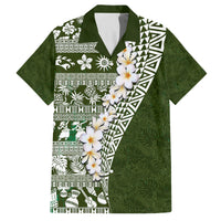 Hawaii Plumeria Tribal Vintage Family Matching Summer Maxi Dress and Hawaiian Shirt Special Green
