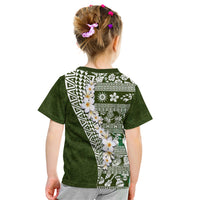 Hawaii Plumeria Tribal Vintage Kid T Shirt Special Green LT03 - Polynesian Pride