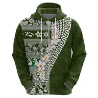 Hawaii Plumeria Tribal Vintage Zip Hoodie Special Green