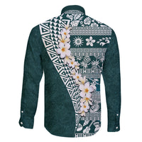 Hawaii Plumeria Tribal Vintage Family Matching Mermaid Dress and Hawaiian Shirt Special Turquoise