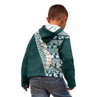 Hawaii Plumeria Tribal Vintage Kid Hoodie Special Turquoise