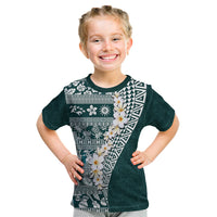 Hawaii Plumeria Tribal Vintage Kid T Shirt Special Turquoise LT03 Turquoise - Polynesian Pride