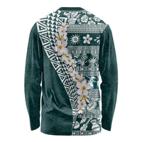 Hawaii Plumeria Tribal Vintage Long Sleeve Shirt Special Turquoise LT03 - Polynesian Pride