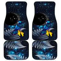 New Zealand Tui Bird Matariki Car Mats Galaxy Fern With Maori Pattern LT03 - Polynesian Pride