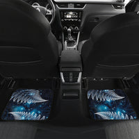 New Zealand Tui Bird Matariki Car Mats Galaxy Fern With Maori Pattern LT03 Set 2pcs - Back Blue - Polynesian Pride