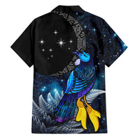 New Zealand Tui Bird Matariki Family Matching Summer Maxi Dress and Hawaiian Shirt Galaxy Fern With Maori Pattern LT03 - Polynesian Pride