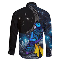 New Zealand Tui Bird Matariki Family Matching Summer Maxi Dress and Hawaiian Shirt Galaxy Fern With Maori Pattern LT03 - Polynesian Pride