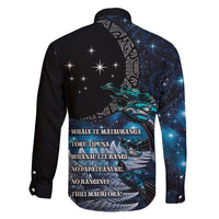 New Zealand Tui Bird Family Matching Summer Maxi Dress and Hawaiian Shirt Matariki Poetry Pattern Galaxy Style LT03 - Polynesian Pride