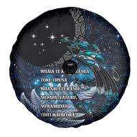 New Zealand Tui Bird Spare Tire Cover Matariki Poetry Pattern Galaxy Style LT03 - Polynesian Pride