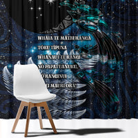 New Zealand Tui Bird Window Curtain Matariki Poetry Pattern Galaxy Style LT03 - Polynesian Pride