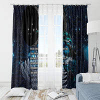 New Zealand Tui Bird Window Curtain Matariki Poetry Pattern Galaxy Style LT03 - Polynesian Pride