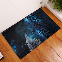 New Zealand Matariki Rubber Doormat The Tribal Maori Face and Silver Fern