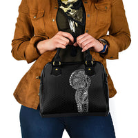 Hawaiian Traditional Tattoos Shoulder Handbag Kakau Tribal Tropical Plant Motif Black Color LT03 - Polynesian Pride