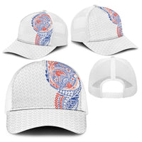 Hawaiian Traditional Tattoos Baseball Net Cap Kakau Tribal Tropical Plants Motif Hawaii Flag Color Inspired LT03 - Polynesian Pride