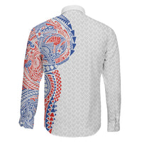 Hawaiian Traditional Tattoos Family Matching Short Sleeve Bodycon Dress and Hawaiian Shirt Kakau Tribal Tropical Plant Motif Hawaii Flag Color Inspired LT03 - Polynesian Pride