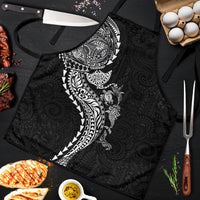Hawaiian Kakau Tribal Sea Animals Tattoos Apron Black Color