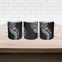 Hawaiian Kakau Tribal Sea Animals Tattoos Ceramic Mug Black Color