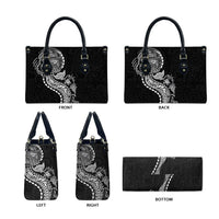 Hawaiian Kakau Tribal Sea Animals Tattoos Leather Bag Black Color LT03 - Polynesian Pride