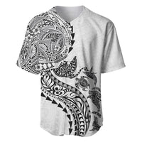 Hawaiian Kakau Tribal Sea Animals Tattoos Baseball Jersey White Color LT03 White - Polynesian Pride