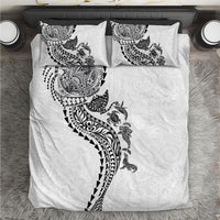 Hawaiian Kakau Tribal Sea Animals Tattoos Bedding Set White Color