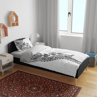 Hawaiian Kakau Tribal Sea Animals Tattoos Bedding Set White Color