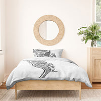 Hawaiian Kakau Tribal Sea Animals Tattoos Bedding Set White Color